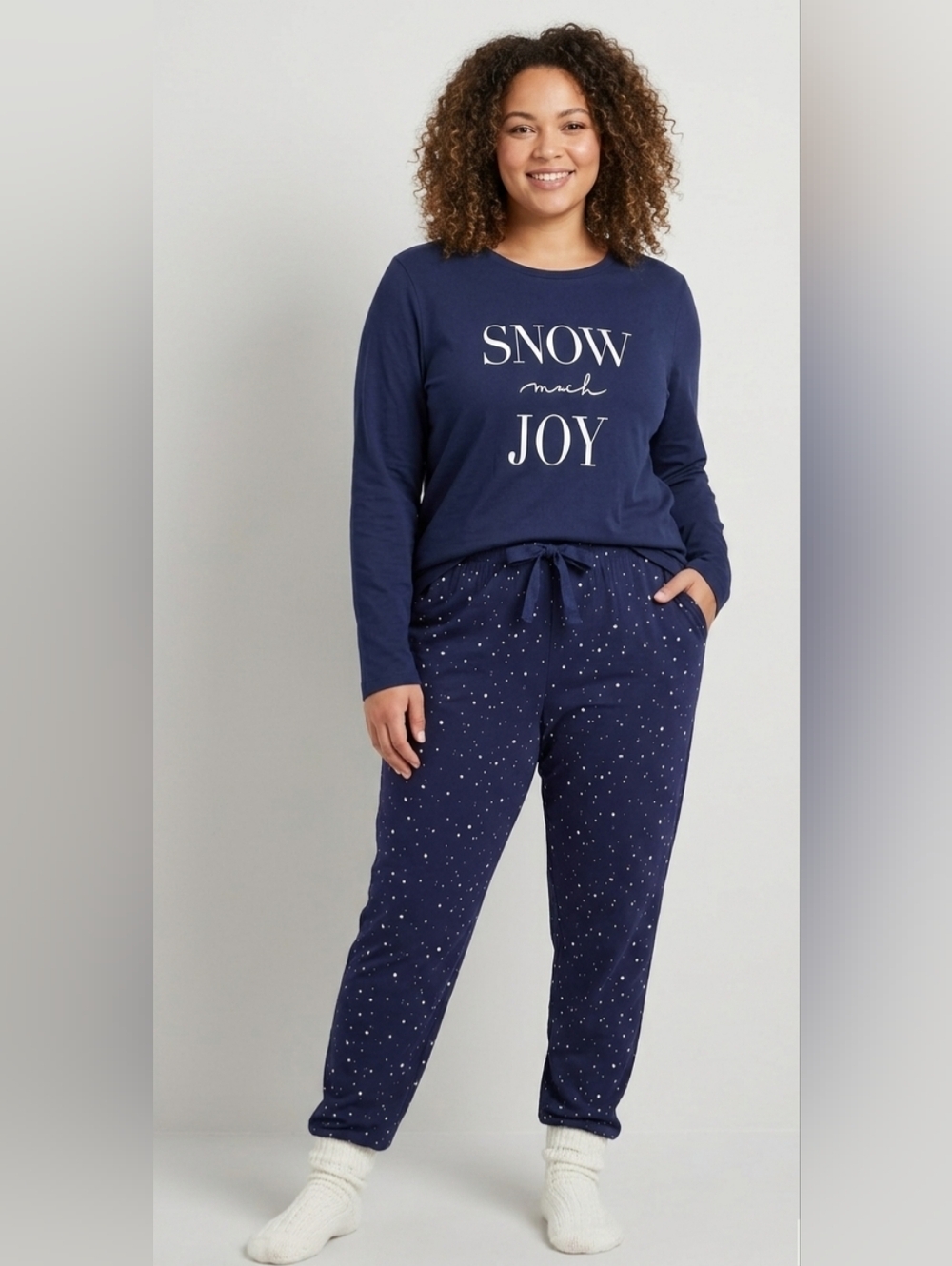 Reitmans Navy 3X Plus Size 'Snow Much Joy' Two-Piece Pajama Set NWOT